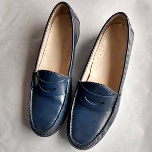 Cole Haan Blue Leather Loafers, women's 8.5